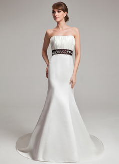 Robe de Mariée Sirene Cœur Traîne Chapelle Satin Robe de Mariée avec Broderie Ondulé Echarpes (002000101) Robe de Mariée Sirene Cœur Traîne Chapelle Satin Robe de Mariée avec Broderie Ondulé Echarpes (002000101)