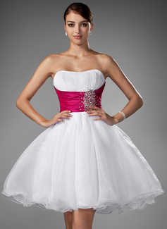 Robe de Mariée Ligne-A/Princesse Cœur Court/Mini Taffetas Organza Robe de Mariée avec Ondulé Echarpes Perlé (002004011) Robe de Mariée Ligne-A/Princesse Cœur Court/Mini Taffetas Organza Robe de Mariée avec Ondulé Echarpes Perlé (002004011)