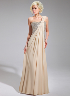 Avondjurken Nauwaansluitend Een-Schouder Vloerlengte Chiffon Lovertjes Avondjurken met Roes (017019740) Avondjurken Nauwaansluitend Een-Schouder Vloerlengte Chiffon Lovertjes Avondjurken met Roes (017019740)