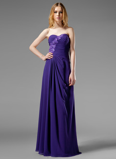 Robe de Bal de Promo Ligne-A/Princesse Cœur Longeur au sol Mousseline Robe de Soirée avec Ondulé Brodé Appliques (017004313) Robe de Bal de Promo Ligne-A/Princesse Cœur Longeur au sol Mousseline Robe de Soirée avec Ondulé Brodé Appliques (017004313)