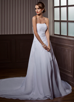Robe de Mariée Ligne-A/Princesse Sans bretelles Traîne Chapelle Mousseline Robe de Mariée avec Ondulé Perlé (002000505) Robe de Mariée Ligne-A/Princesse Sans bretelles Traîne Chapelle Mousseline Robe de Mariée avec Ondulé Perlé (002000505)