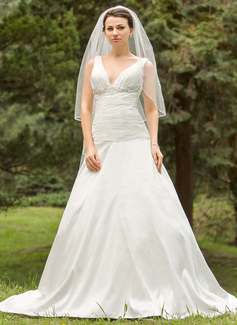 Robe de Mariée Ligne-A/Princesse Col V Traîne Chapelle Robe de Mariée avec Ondulé Dentelle Perlé (002024694) Robe de Mariée Ligne-A/Princesse Col V Traîne Chapelle Robe de Mariée avec Ondulé Dentelle Perlé (002024694)