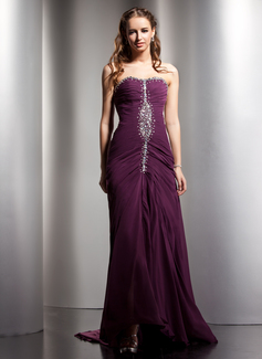 Robe de Bal de Promo Gaine Cœur Traine longue mousseline de soie Robe de Bal de Promo avec Ondulé Brodé (018020943) Robe de Bal de Promo Gaine Cœur Traine longue mousseline de soie Robe de Bal de Promo avec Ondulé Brodé (018020943)