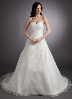 Robe de Mariée Ligne-A/Princesse Cœur Traine courte Organza Robe de Mariée avec Ondulé Dentelle Perlé (002000331) Robe de Mariée Ligne-A/Princesse Cœur Traine courte Organza Robe de Mariée avec Ondulé Dentelle Perlé (002000331)