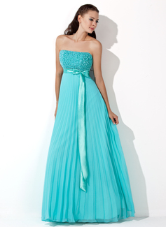 Avondjurken A-Lijn/Prinses Strapless Vloerlengte Chiffon Satijnzijde Avondjurk met Roes Lovertjes (017013100) Avondjurken A-Lijn/Prinses Strapless Vloerlengte Chiffon Satijnzijde Avondjurk met Roes Lovertjes (017013100)