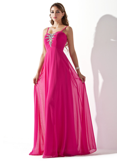 Cheap Prom Dresses A-Line/Princess Sweetheart Floor-Length Chiffon Prom Dress With Ruffle Beading (018013787)