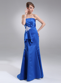 Robe de Bal de Promo Sirene Col roulé Traine longue Satin Robe de Bal de Promo avec Ondulé Brodé Appliques (018005101) Robe de Bal de Promo Sirene Col roulé Traine longue Satin Robe de Bal de Promo avec Ondulé Brodé Appliques (018005101)