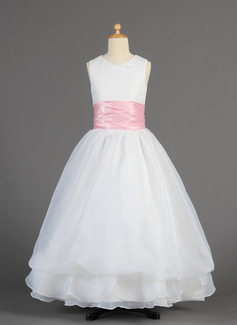 Flower Girl Dresses A-Line/Princess Scoop Neck Floor-Length Organza Charmeuse Flower Girl Dress With Sash (010014615) Flower Girl Dresses A-Line/Princess Scoop Neck Floor-Length Organza Charmeuse Flower Girl Dress With Sash (010014615)
