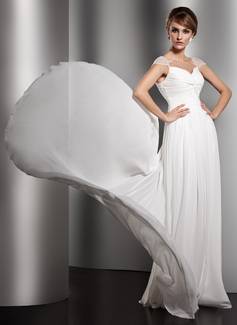 Avondjurken A-Lijn/Prinses V-nek Watteau Sleep Chiffon Avondjurk met Roes Kraal (017005601) Avondjurken A-Lijn/Prinses V-nek Watteau Sleep Chiffon Avondjurk met Roes Kraal (017005601)