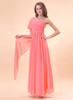 Holiday Dresses A-Line/Princess One-Shoulder Floor-Length Chiffon Holiday Dress With Ruffle Beading (020014396) Holiday Dresses A-Line/Princess One-Shoulder Floor-Length Chiffon Holiday Dress With Ruffle Beading (020014396)