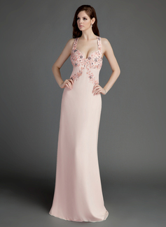 Robe de Bal de Promo Gaine Cœur Traîne Watteau mousseline de soie Robe de Bal de Promo avec Brodé (018015685)