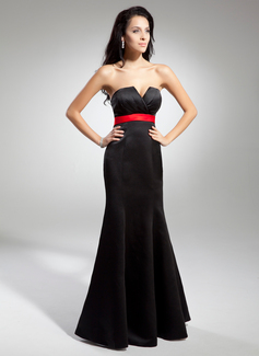 Avondjurken Keizer Scallop Neck Vloerlengte Satin Avondjurk met Sash (017014922) Avondjurken Keizer Scallop Neck Vloerlengte Satin Avondjurk met Sash (017014922)