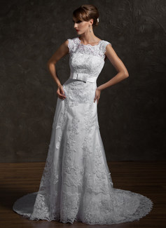 Robe de Mariée Ligne-A/Princesse Encolure carrée Traine courte Satin Tulle Robe de Mariée avec Dentelle (002000631) Robe de Mariée Ligne-A/Princesse Encolure carrée Traine courte Satin Tulle Robe de Mariée avec Dentelle (002000631)
