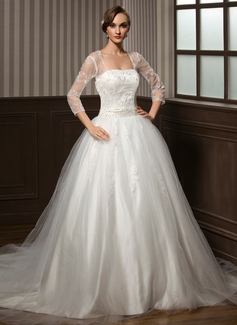 Robe de Mariée bal Cœur Traîne Chapelle Satin Tulle Robe de Mariée avec Dentelle Perlé Pailleté (002008173) Robe de Mariée bal Cœur Traîne Chapelle Satin Tulle Robe de Mariée avec Dentelle Perlé Pailleté (002008173)
