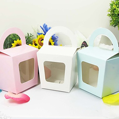 Enkel Cupcake låda med handtag - Set med 12 (050024713)