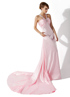 Robe de Bal de Promo Gaine Col V Traîne Watteau Charmeuse Robe de Bal de Promo avec Ondulé Brodé (018004800) Robe de Bal de Promo Gaine Col V Traîne Watteau Charmeuse Robe de Bal de Promo avec Ondulé Brodé (018004800)