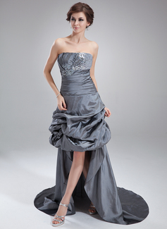Robe de Bal de Promo Ligne-A/Princesse Sans bretelles Assymetrique Taffetas Pailleté Robe de Bal de Promo avec Ondulé dentelle Brodé (018021077) Robe de Bal de Promo Ligne-A/Princesse Sans bretelles Assymetrique Taffetas Pailleté Robe de Bal de Promo avec Ondulé dentelle Brodé (018021077)