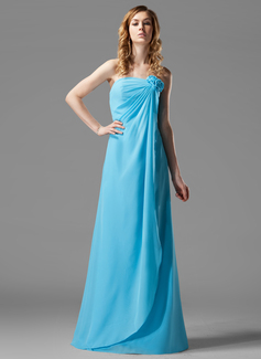 Cheap Bridesmaid Dresses Sheath Strapless Floor-Length Chiffon Bridesmaid Dress With Ruffle Flower(s) (007004157) Cheap Bridesmaid Dresses Sheath Strapless Floor-Length Chiffon Bridesmaid Dress With Ruffle Flower(s) (007004157)