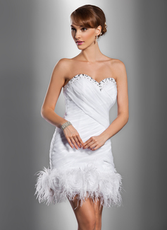 Robe de Mariée Coupe droite Cœur Court/Mini Organza Satin Robe de Mariée avec Ondulé Perlé Fleurs (002012076) Robe de Mariée Coupe droite Cœur Court/Mini Organza Satin Robe de Mariée avec Ondulé Perlé Fleurs (002012076)