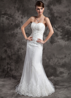 Robe de Mariée Ligne-A/Princesse Cœur Traine courte Satin Tulle Robe de Mariée avec Dentelle Perlé (002015010) Robe de Mariée Ligne-A/Princesse Cœur Traine courte Satin Tulle Robe de Mariée avec Dentelle Perlé (002015010)