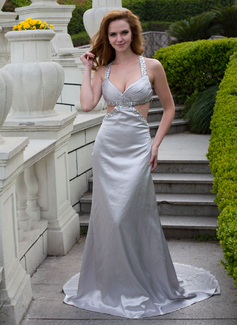 Robe de Bal de Promo Ligne-A/Princesse Col V Traine courte Charmeuse Robe de Bal de Promo avec Ondulé Perles (018024669) Robe de Bal de Promo Ligne-A/Princesse Col V Traine courte Charmeuse Robe de Bal de Promo avec Ondulé Perles (018024669)