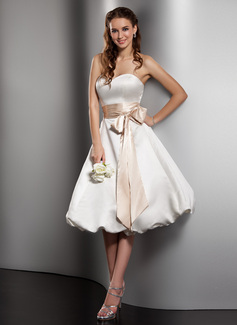 Robe de Mariée Ligne-A/Princesse Cœur Mi-longues Satin Robe de Mariée avec Echarpes (002001379) Robe de Mariée Ligne-A/Princesse Cœur Mi-longues Satin Robe de Mariée avec Echarpes (002001379)