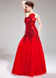 Robe de Bal de Promo Sirene Cœur Longeur au sol Tulle Pailleté Robe de Bal de Promo avec Fleurs (018005082) Robe de Bal de Promo Sirene Cœur Longeur au sol Tulle Pailleté Robe de Bal de Promo avec Fleurs (018005082)