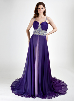 Avondjurken A-Lijn/Prinses Sweetheart Lange Sleep Chiffon Avondjurken met Kraal (017015769) Avondjurken A-Lijn/Prinses Sweetheart Lange Sleep Chiffon Avondjurken met Kraal (017015769)