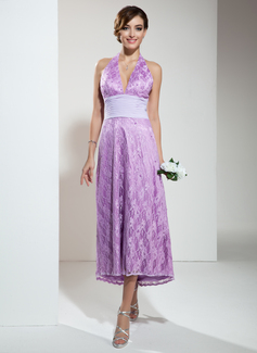 Cheap Bridesmaid Dresses A-Line/Princess Halter Asymmetrical Chiffon Lace Bridesmaid Dress With Ruffle Beading (007001135) Cheap Bridesmaid Dresses A-Line/Princess Halter Asymmetrical Chiffon Lace Bridesmaid Dress With Ruffle Beading (007001135)