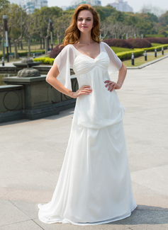 Robe de Mariée Empire Col V Traine longue mousseline de soie Robe de Mariée avec Ondulé Fleurs (002024596) Robe de Mariée Empire Col V Traine longue mousseline de soie Robe de Mariée avec Ondulé Fleurs (002024596)