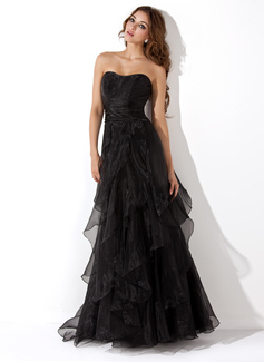 Avondjurken A-Lijn/Prinses Sweetheart Vloerlengte Organza Avondjurken met Roes (017013725) Avondjurken A-Lijn/Prinses Sweetheart Vloerlengte Organza Avondjurken met Roes (017013725)