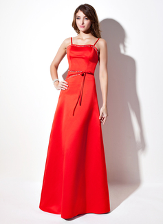 Robe de Bal de Promo Ligne-A/Princesse Cœur Longeur au sol Satin Robe de Bal de Promo avec Brodé (018002818)