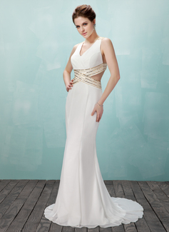 Robe de Bal de Promo Sirene Col V Traine longue mousseline de soie Robe de Bal de Promo avec Brodé (018021086) Robe de Bal de Promo Sirene Col V Traine longue mousseline de soie Robe de Bal de Promo avec Brodé (018021086)