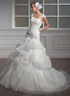 Robe de Mariée Sirene Cœur Traîne Chapelle Organza Satin Robe de Mariée avec Ondulé Dentelle Perlé Pailleté (002004534) Robe de Mariée Sirene Cœur Traîne Chapelle Organza Satin Robe de Mariée avec Ondulé Dentelle Perlé Pailleté (002004534)