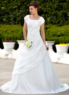 Robe de Mariée Ligne-A/Princesse Encolure carrée Traine courte Taffetas Robe de Mariée avec Ondulé Perlé (002001626) Robe de Mariée Ligne-A/Princesse Encolure carrée Traine courte Taffetas Robe de Mariée avec Ondulé Perlé (002001626)