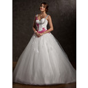 Ball-Gown Sweetheart Chapel Train Satin Tulle Wedding Dress With Ruffle Lace Sashes Appliques (002011413) Ball-Gown Sweetheart Chapel Train Satin Tulle Wedding Dress With Ruffle Lace Sashes Appliques (002011413)