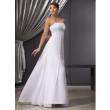 Keizer Strapless Vloerlengte Chiffon Avondjurk met Geborduurd Roes Beading Pailletten (017014471)