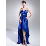 Empire Cœur Assymetrique Charmeuse Robe de Soirée avec Brodé Pailleté (017014988)