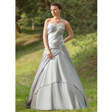 bal Cœur Traîne Watteau Satin Robe de Mariée avec Ondulé lacet (002024697)