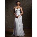 Empire Cœur Traine longue Mousseline Robe de Mariée avec Ondulé Perlé (002011570)