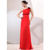 A-Lijn/Prinses Vloerlengte Chiffon Avondjurk met Bloem(En) (017014046)