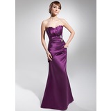 Gaine Col roulé Longeur au sol Satin Robe de Soirée avec Ondulé Brodé (017014677)
