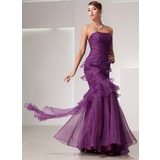 Sirene Sans bretelles Longeur au sol Organza Robe de Bal de Promo avec Ondulé (018014441)