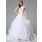 bal Col V Traîne Chapelle Organza Satin Robe de Mariée avec Ondulé lacet Perlé Sequins (002004781)