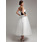 Ligne-A/Princesse Sans bretelles Longueur cheville Satin Tulle Robe de Mariée avec Dentelle Echarpes (002011609)