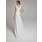 Ligne-A/Princesse Col V Traîne Chapelle Mousseline Satin Robe de Mariée avec Ondulé Plume Fleurs (002011459)