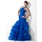 Sirene Une epaule Traine longue Organza Robe de Bal de Promo avec Ondulé Brodé (018005077)