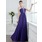 Ligne-A/Princesse Col V Longeur au sol Mousseline Robe de Bal de Promo avec Ondulé Brodé (018004956)