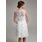 Coupe droite Col rond Mi-longues Organza Satin Robe de Mariée avec pétales (002011489)