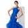 Sirene Une epaule Traine longue Organza Robe de Bal de Promo avec Ondulé Brodé (018005077)